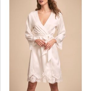 BHLDN Ivory Satin Robe